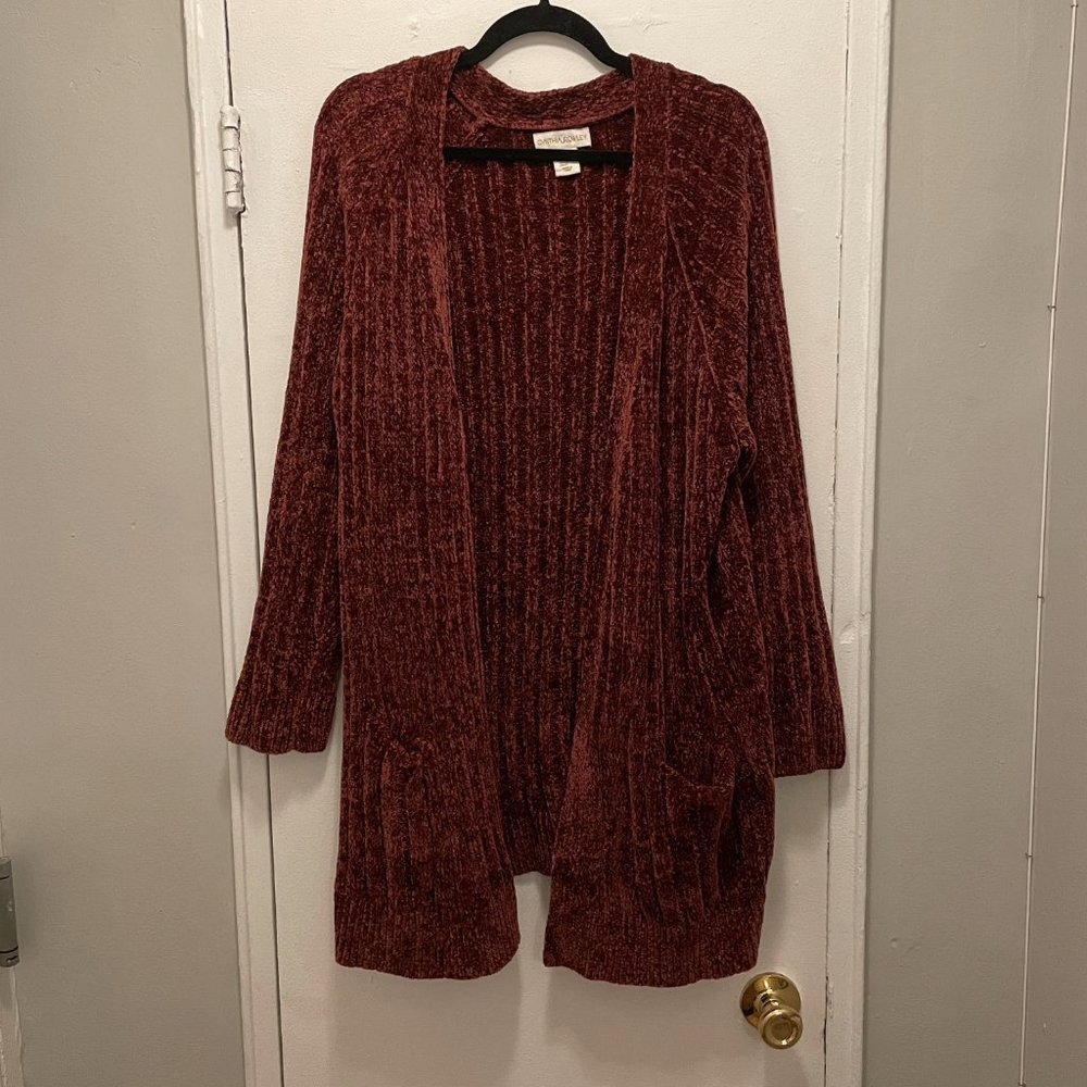XL Soft Long Sleeve Maroon Cardigan